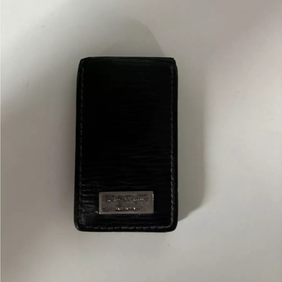 Salvatore Ferragamo Money Bill Clip Leather 40x68mm Black - Picture 3 of 3